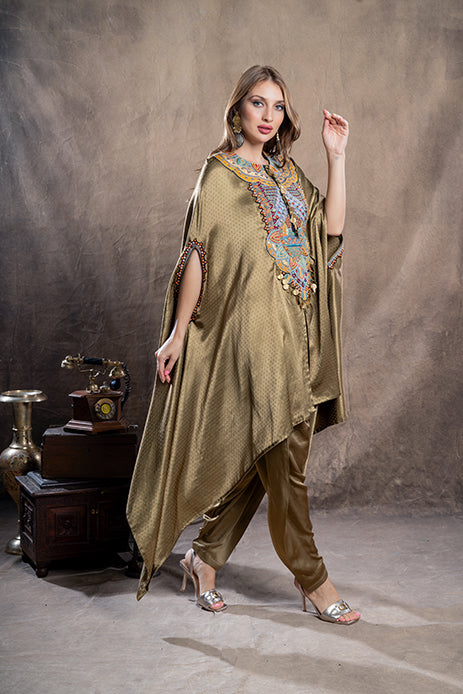 KHAKI KAFTAN SET