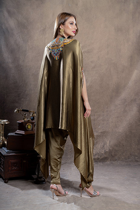 KHAKI KAFTAN SET