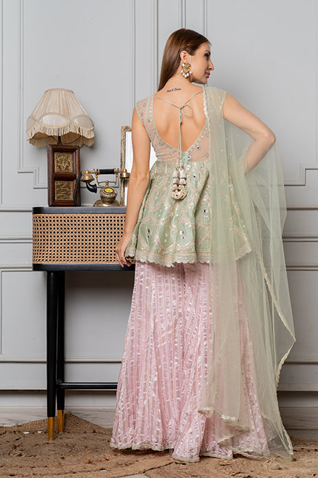 PASTELLI CHANDERI SHARARA SET